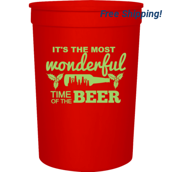 Holiday Its The Most Wonderful Of Time Beer 16oz Stadium Cups Style 126819
