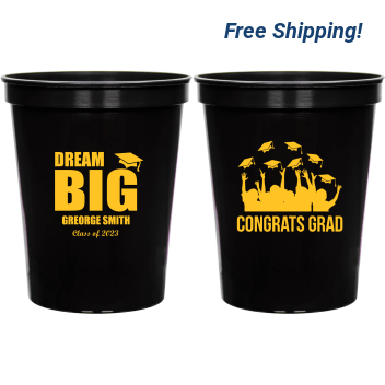 Personalized Dream Big Graduation Stadium Cups