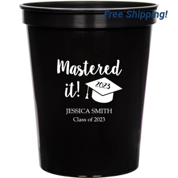 Personalized Mastered It Graduation Stadium Cups