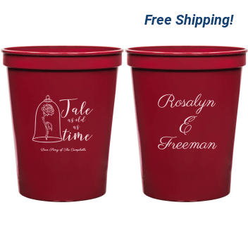 Personalized Tale As Old As Time Fairytale Wedding Stadium Cups