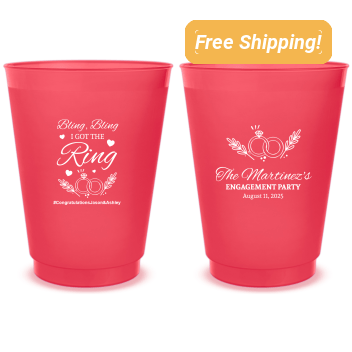 Custom Bling Bling I Got The Ring Engagement Frosted Stadium Cups