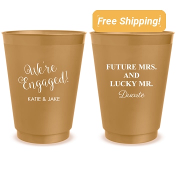 Custom Future Mrs. And Lucky Mr. Engagement Frosted Stadium Cups