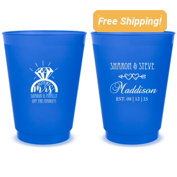 Custom Future Mrs Diamond Ring Engagement Frosted Stadium Cups