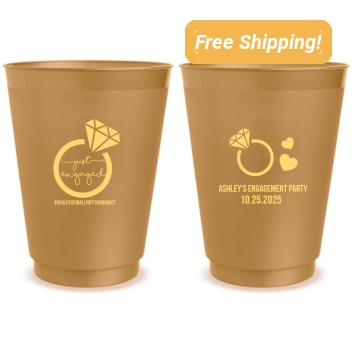 Custom Large Diamond Ring Just Engaged Frosted Stadium Cups