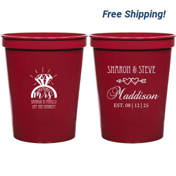 Custom Future Mrs Diamond Ring Engagement Stadium Cups