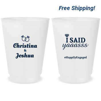 Customized I Said Yas Engagement Frosted Stadium Cups