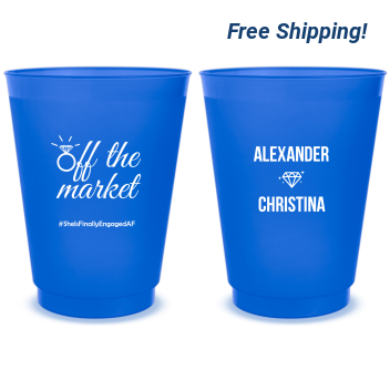 Personalized Off The Market Engagement Frosted Stadium Cups