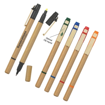 Dual Function Eco-inspired Pen With Highlighter