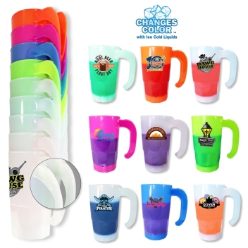 20 Oz. Full Color Digital Color Changing Stackable Beer Stein - One Side Printing