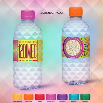 12 Oz Clear Diamond Bottle With Premium Cap Color