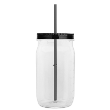 27 Oz. Tritan  Clear Mason Jar With  And Straw