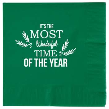 Christmas Day Its The Most Wonderful Time Of Year 2ply Economy Beverage Napkins Style 114584
