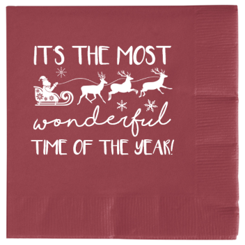 Christmas Its The Most Wonderful Time Of Year 2ply Economy Beverage Napkins Style 114633