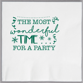 Christmas The Most Wonderful Time For Party 2ply Economy Beverage Napkins Style 114643