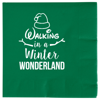 Christmas Day Walking In Winter Wonderland 2ply Economy Beverage Napkins Style 114958