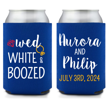 Fourth Of July Wedding Full Color Foam Collapsible Coolies Style 110219
