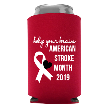 American Stroke Awareness Month Full Color Foam Collapsible Coolies Style 106065