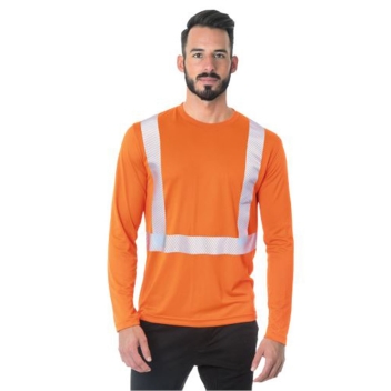 Bayside Unisex Usa-made Hi-visibility Long Sleeve Performance T-shirt - Segmented Tape - 3740