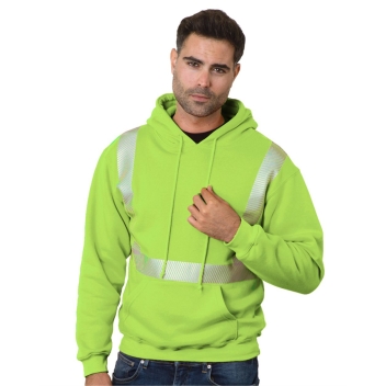 Bayside Unisex Usa-made High Visibility Hooded Sweatshirt - 3739