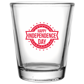 Fourth Of July Happy Independence Day Custom Clear Shot Glasses- 1.75 Oz. Style 107793