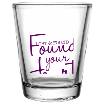 Happy Valentine\'s Day Lost Found He Rt Your Custom Clear Shot Glasses- 1.75 Oz. Style 100378