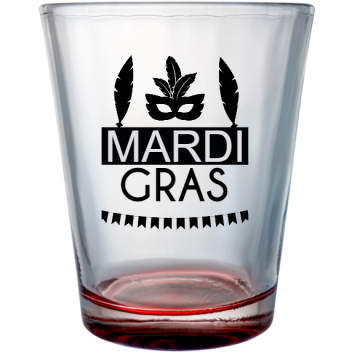 Mardi Gras Custom Clear Shot Glasses- 1.75 Oz. Style 130509
