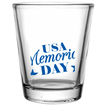 Memorial Day Usa Custom Clear Shot Glasses- 1.75 Oz. Style 106138