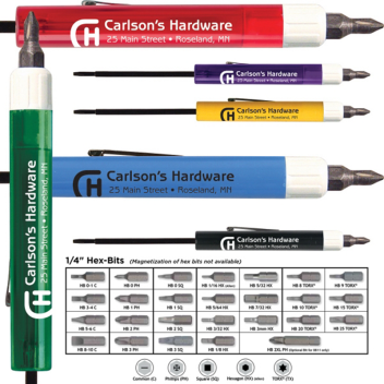 Fixed 2.5mm Tech Flat Blade Screwdriver With Hex Key Bit Top