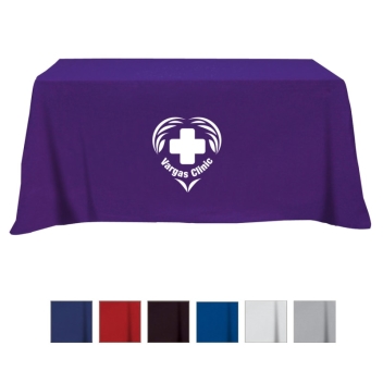 Flat Poly/cotton 4-sided Table Cover - Fits 6' Standard Table