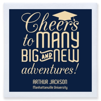 Cheers To Many Big And New Adventures Full Color 3ply Premium Beverage Napkins Style 172711