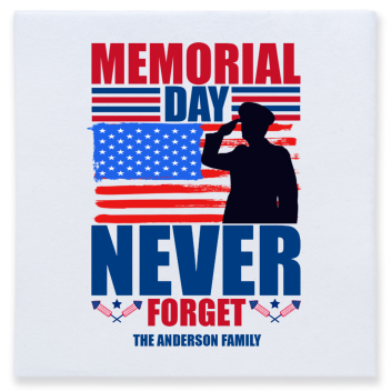 Memorial Day Never Forget Full Color 3ply Premium Beverage Napkins Style 172766