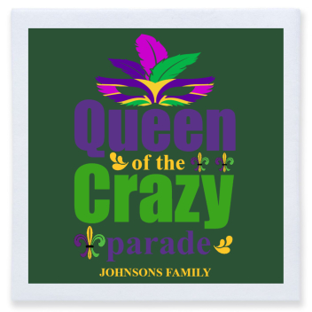 Queen Of The Crazy Parade Full Color 3ply Premium Beverage Napkins Style 170325
