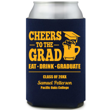Cheers To The Grad Eat Drihnk Graduate Drink Full Color Foam Collapsible Coolies All Over Print Style 172743