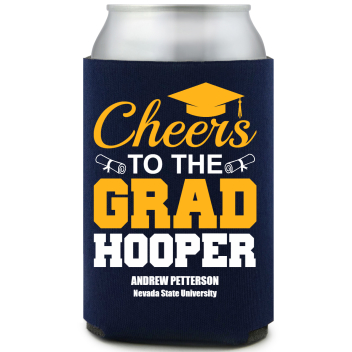 Cheers To The Grad Hooper Full Color Foam Collapsible Coolies All Over Print Style 172715