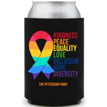 Kindness Peace Equality Love Inclusion Hope Diversity Full Color Foam Collapsible Coolies All Over Print Style 173177