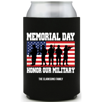 Memmorial Day Honor Our Military Memorial Full Color Foam Collapsible Coolies All Over Print Style 173082