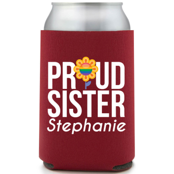 Proud Sister Full Color Foam Collapsible Coolies All Over Print Style 173196