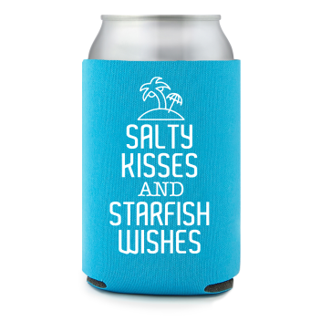 Full Color Foam Collapsible Can Coolers Beach And Nautical Salty Kisses And Starfish Wishes Style 140619