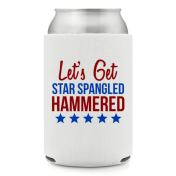 Full Color Foam Collapsible Can Coolers Fourth Of July Let S Get Star Spangled Hammered Style 137248