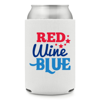 Full Color Foam Collapsible Can Coolers Fourth Of July Red Wine Blue Style 137246