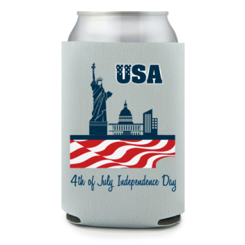 Full Color Foam Collapsible Can Coolers Independence Day 4th Of July Independence Day Style 137701