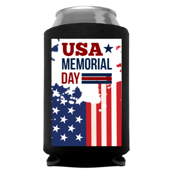 Memorial Day Full Color Foam Collapsible Coolies Style 118541