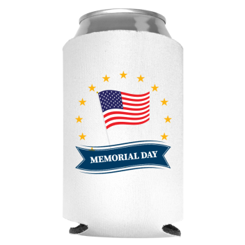 Memorial Day Full Color Foam Collapsible Coolies Style 118152