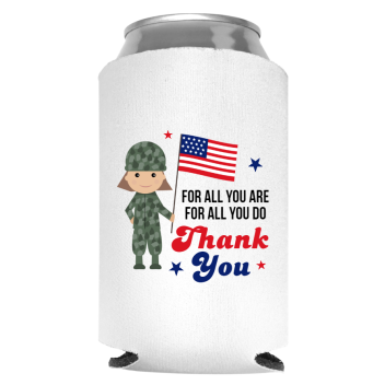 Memorial Day Full Color Foam Collapsible Coolies Style 118058