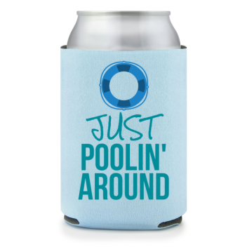 Full Color Foam Collapsible Can Coolers Summer Season Just Poolin Around Style 136125