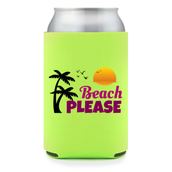 Full Color Foam Collapsible Can Coolers Summer Beach Please Style 138854