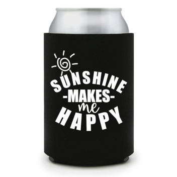 Full Color Foam Collapsible Can Coolers Summer Sunshine Makes Me Happy Style 138230