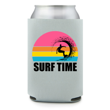 Full Color Foam Collapsible Can Coolers Summer Surf Time Style 138025
