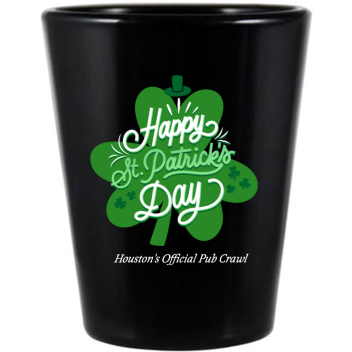 Happy St. Patrick’s Day Black Shot Glass