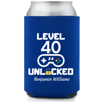 Level 40 Unlocked Birthday Full Color  Can Coolers